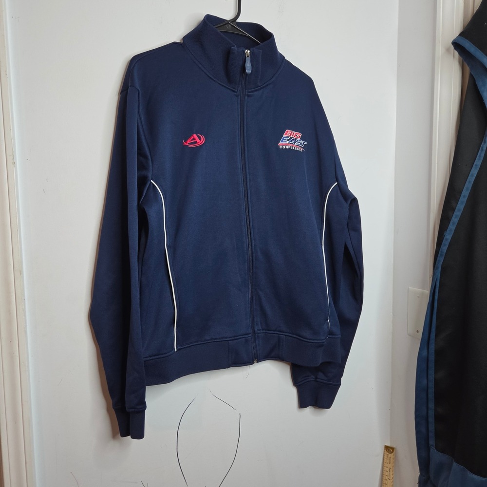 Aeropostale Big East Conference Navy Blue Track Jacket Mens XL Full Zip Piping